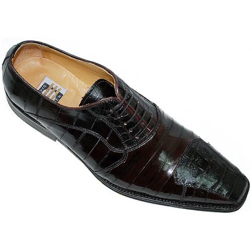David Eden  "Basset" Brown Genuine Crocodile/Eel Shoes
